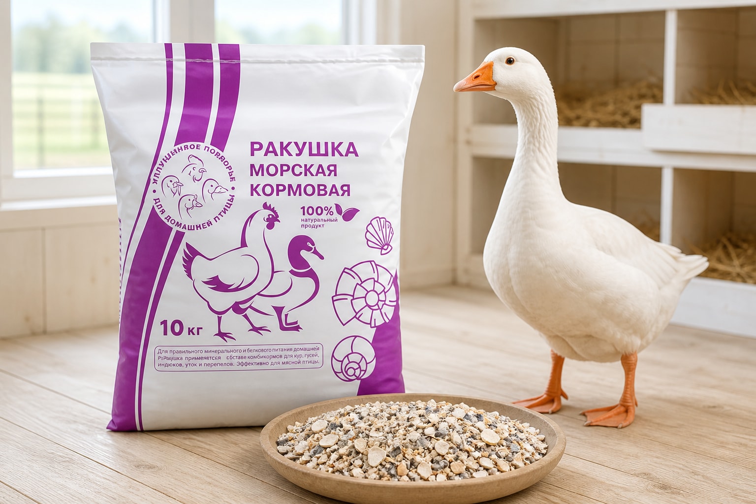 Ракушка морская кормовая крупная