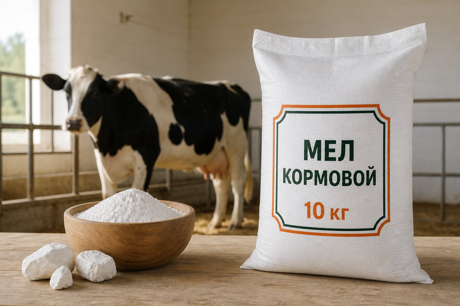 Мел кормовой в мешке 10 кг